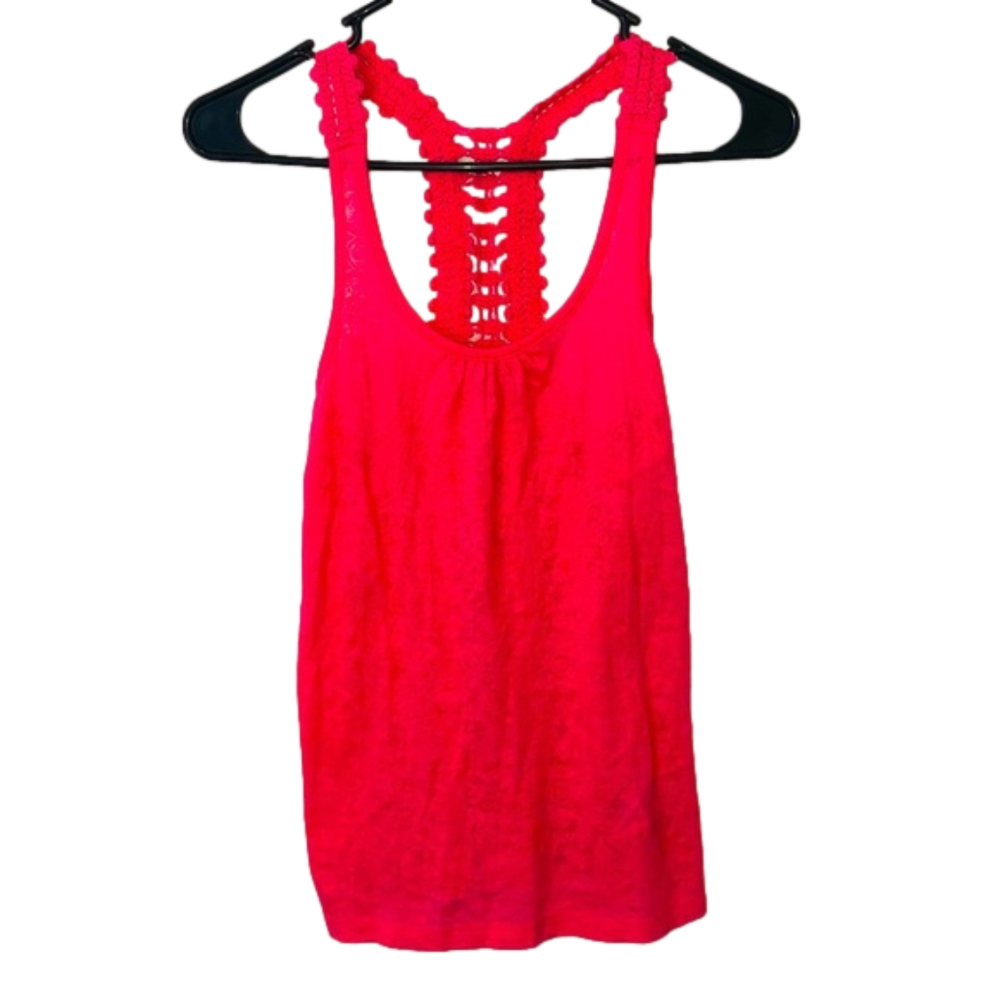 L.E.I Pink Cross-Back Flowy Tank Top
